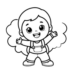 Simple vector illustration of Kid doodle for toddlers worksheet