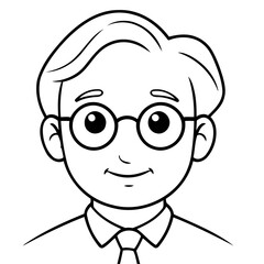 Cute vector illustration Professor drawing for toddlers book