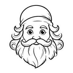 Simple vector illustration of Santa for children colouring activity