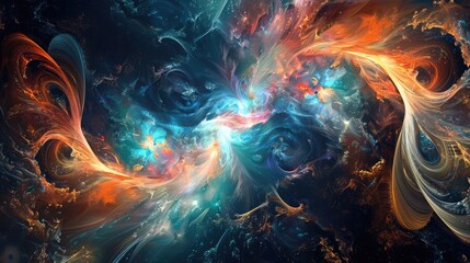 Computer generated digital fractal abstract background