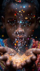 Wealth of Poverty: Portrait of a Boy with Diamonds and Gold