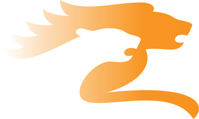 lion in white background