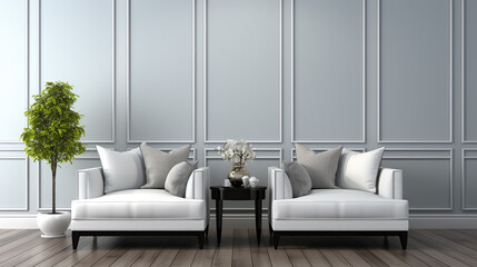 contemporary interior design in living room mock up couch