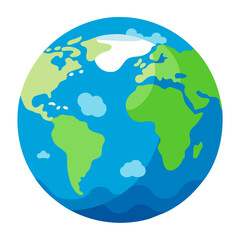 vector image of a globe with continents and oceans