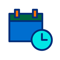 Obraz premium Time Management Symbol - calendar, clock representing scheduling, time management