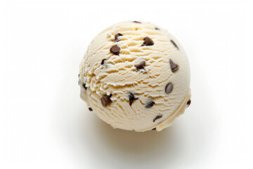 a scoop of ice cream with chocolate chips on top