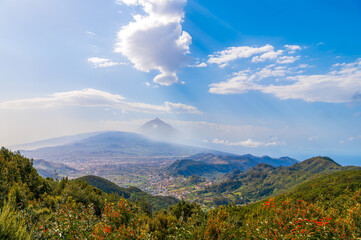 Panoramic views of Mirador De Jardina, Northern Tenerife, Canary Islands, Spain.