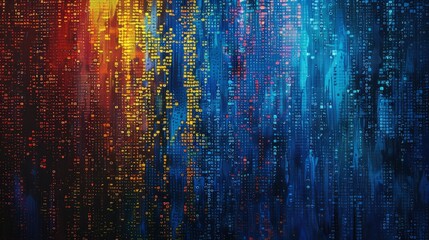 Colorful background blue binary code, code used in digital computers, based on a binary number system in which there are only two possible states, off and on, usually symbolized by 0 and 1