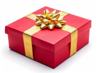 Fototapeta premium Enchanting Red Gift Box with Golden Ribbon