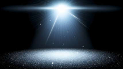 Abstract stage background with spotlight and stars