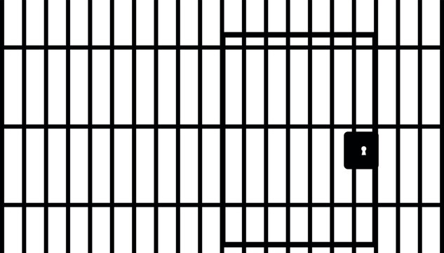 black jail bars with lock clip art preview