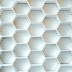 Obraz premium Style Your Walls with White Empty Hexagonal Shelves