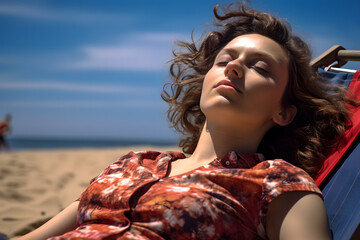 Woman sleeping on the beach