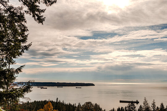 View of UBC and ocean from Canadian Mountain