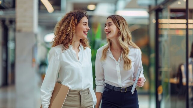 Casual Office Walk With Tablets