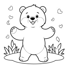 Naklejka premium Adorable Bear illustration for kids books