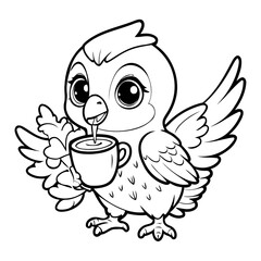 Adorable Falcon for kids coloring book