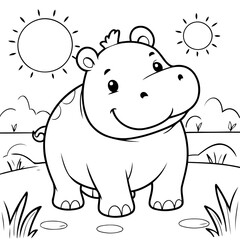 Adorable Hippo for children books