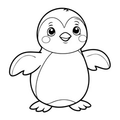 Adorable Penguin coloring book design