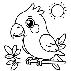 Adorable Parrot illustration for kids books
