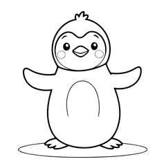 Adorable Penguin for toddlers coloring book