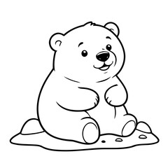 Naklejka premium Adorable Polarbear for kids coloring book