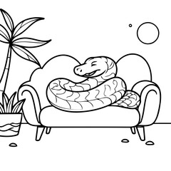 Adorable Snake illustration for kids books
