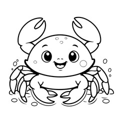 Amazing Crab coloring book design