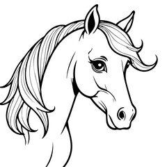 Amazing Horse coloring book design