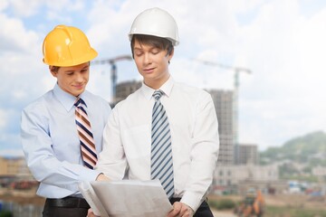 construction engineers construction teams work on site.