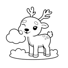 Amazing Reindeer for kids coloring book