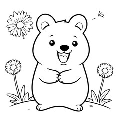 Amazing Quokka coloring book design