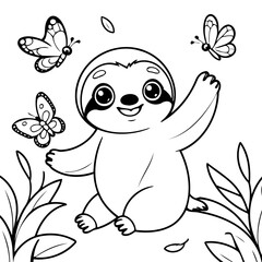 Amazing Sloth for toddlers coloring book