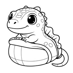 Cartoon Gecko for toddlers coloring book