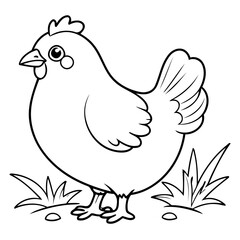 Cartoon Hen illustration for kids books