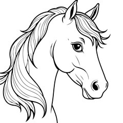 Cartoon Horse for kids coloring book