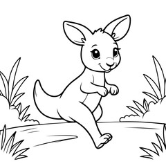 Cartoon Kangaroo illustration for kids books