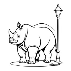 Cartoon Rhino for toddlers