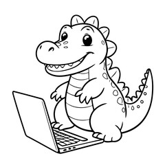 Cute Crocodile for toddlers coloring book