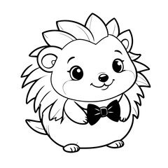 Cute Hedgehog coloring book design