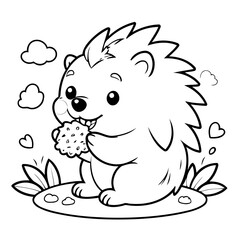 Cute Hedgehog for toddlers coloring book