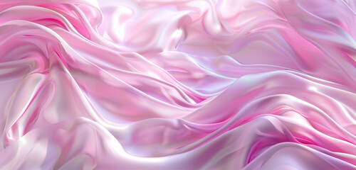 Obraz premium Soft pink silk waves embody a tranquil fluid motion aesthetic.