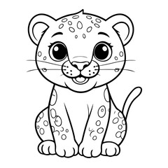 Cute Jaguar coloring book design