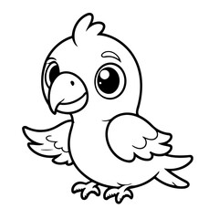 Cute Parrot coloring book design