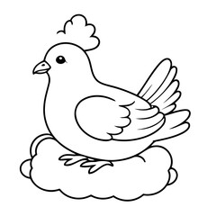 Cute Pigeon for kids coloring book