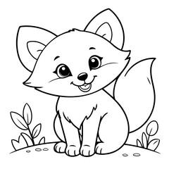 Funny Fox for kids coloring book
