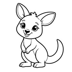 Funny Kangaroo illustration for coloring book