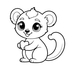 Funny Lemur for toddlers coloring book