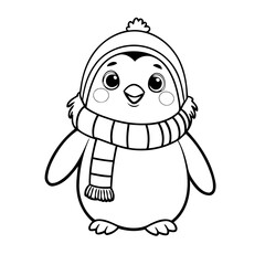 Funny Penguin for kids coloring book