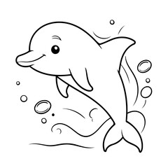 Joyful Dolphin for toddlers coloring book